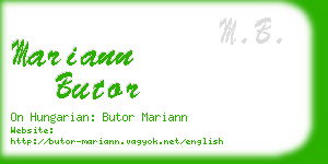 mariann butor business card